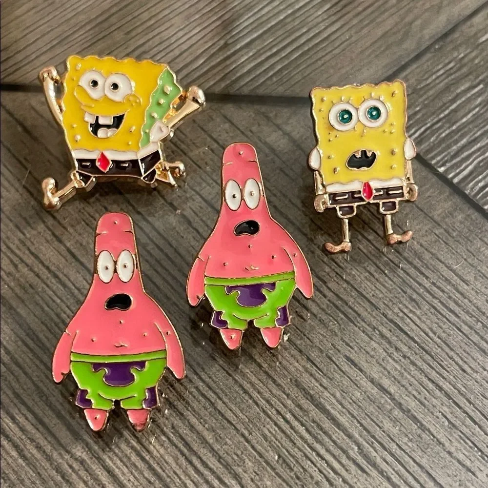 SpongeBob and Patrick Enamel Pins Set